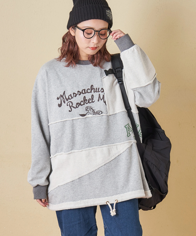 CUBE SUGAR(キューブシュガー) |【秋冬新作】パウダー加工 裏使い切替 ビッグ プルオーバー スウェット