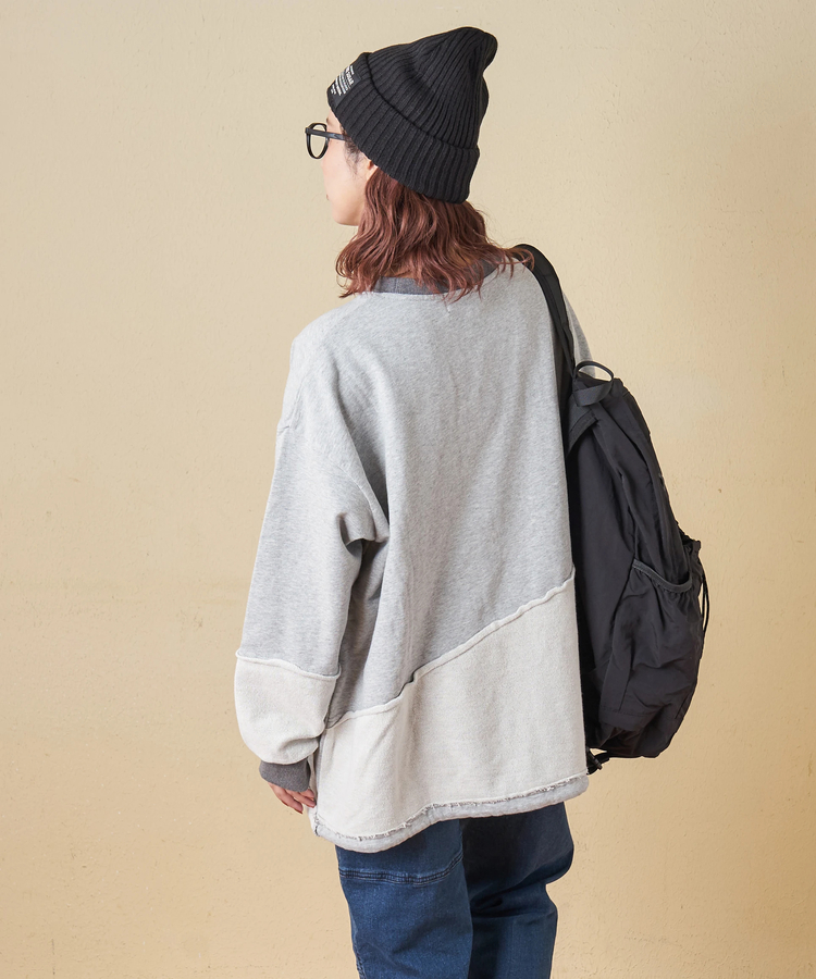 CUBE SUGAR(キューブシュガー) |【秋冬新作】パウダー加工 裏使い切替 ビッグ プルオーバー スウェット