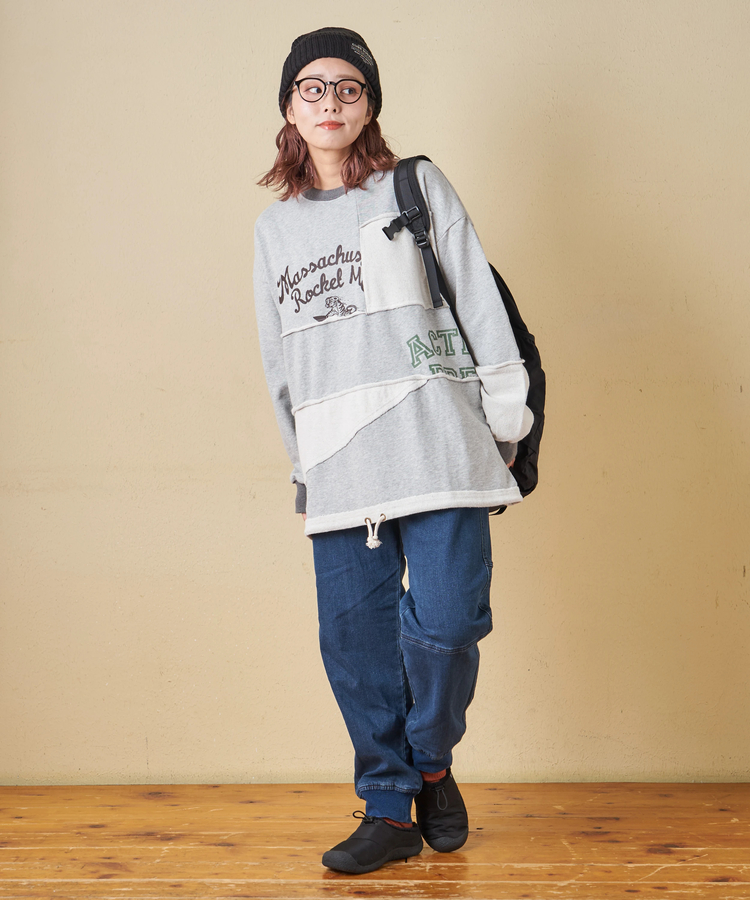 CUBE SUGAR(キューブシュガー) |【秋冬新作】パウダー加工 裏使い切替 ビッグ プルオーバー スウェット