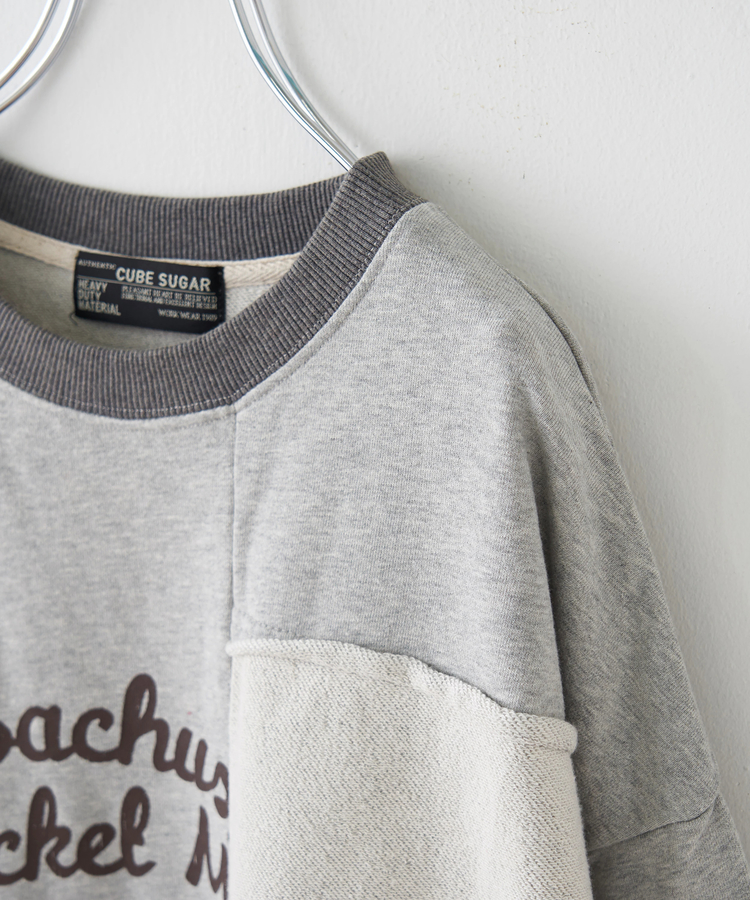 CUBE SUGAR(キューブシュガー) |【秋冬新作】パウダー加工 裏使い切替 ビッグ プルオーバー スウェット
