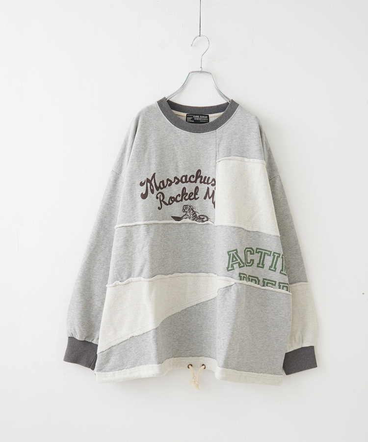 CUBE SUGAR(キューブシュガー) |【秋冬新作】パウダー加工 裏使い切替 ビッグ プルオーバー スウェット