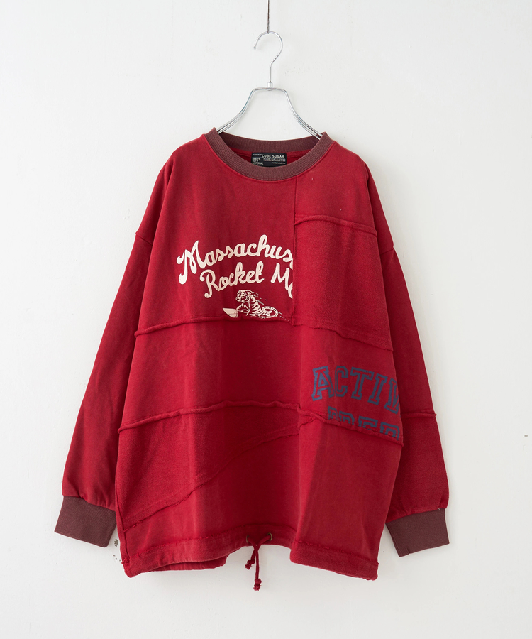 CUBE SUGAR(キューブシュガー) |【秋冬新作】パウダー加工 裏使い切替 ビッグ プルオーバー スウェット