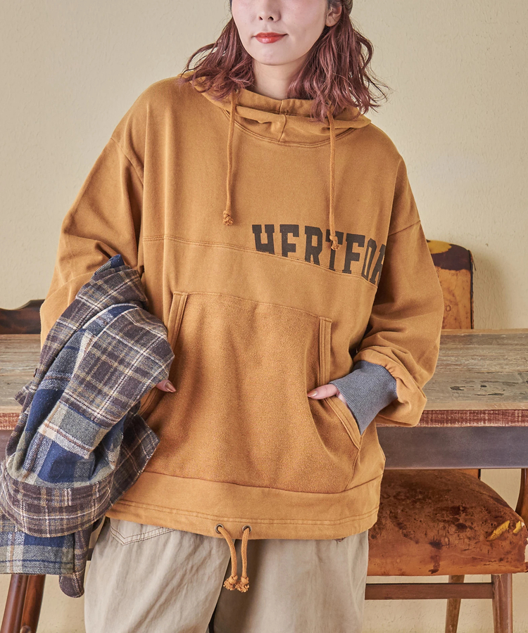 CUBE SUGAR(キューブシュガー) |【秋冬新作】パウダー加工 裏使い切替 モックネック パーカー