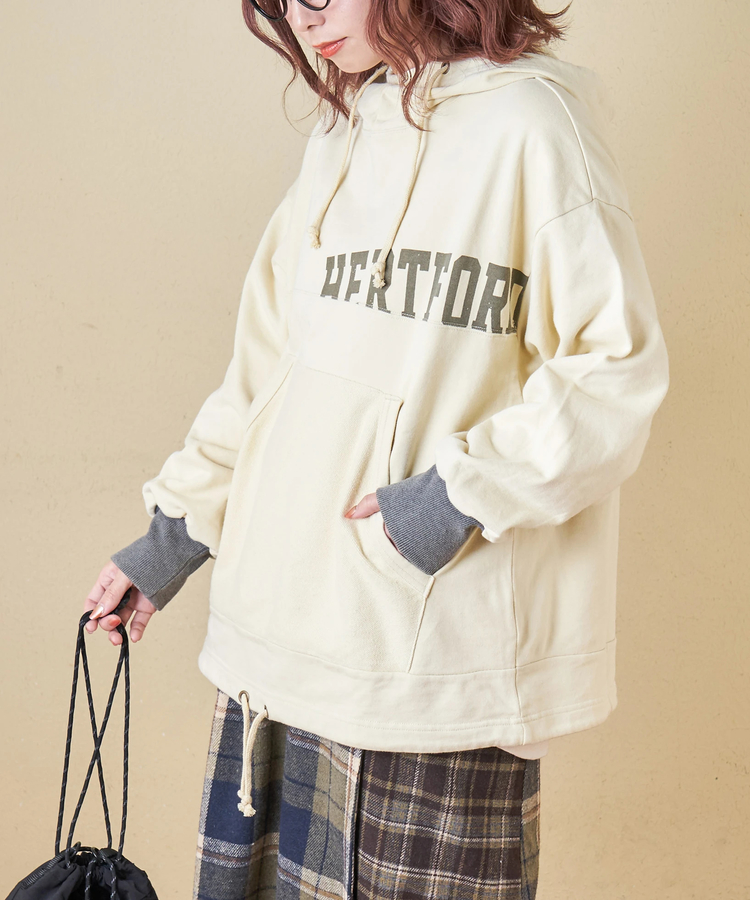 CUBE SUGAR(キューブシュガー) |【秋冬新作】パウダー加工 裏使い切替 モックネック パーカー