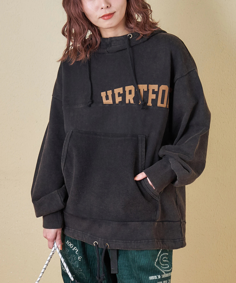 CUBE SUGAR(キューブシュガー) |【秋冬新作】パウダー加工 裏使い切替 モックネック パーカー