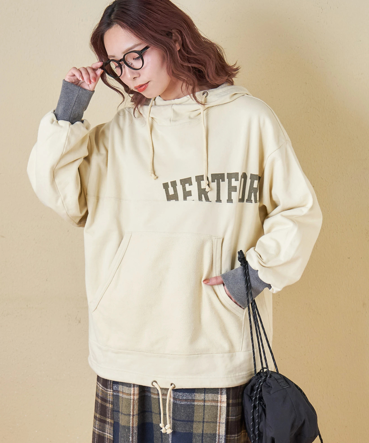 CUBE SUGAR(キューブシュガー) |【秋冬新作】パウダー加工 裏使い切替 モックネック パーカー