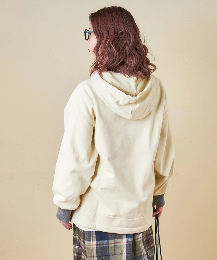 CUBE SUGAR(キューブシュガー) |【秋冬新作】パウダー加工 裏使い切替 モックネック パーカー