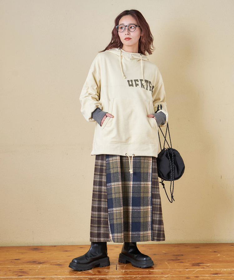 CUBE SUGAR(キューブシュガー) |【秋冬新作】パウダー加工 裏使い切替 モックネック パーカー