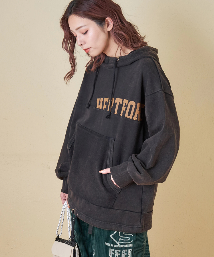 CUBE SUGAR(キューブシュガー) |【秋冬新作】パウダー加工 裏使い切替 モックネック パーカー