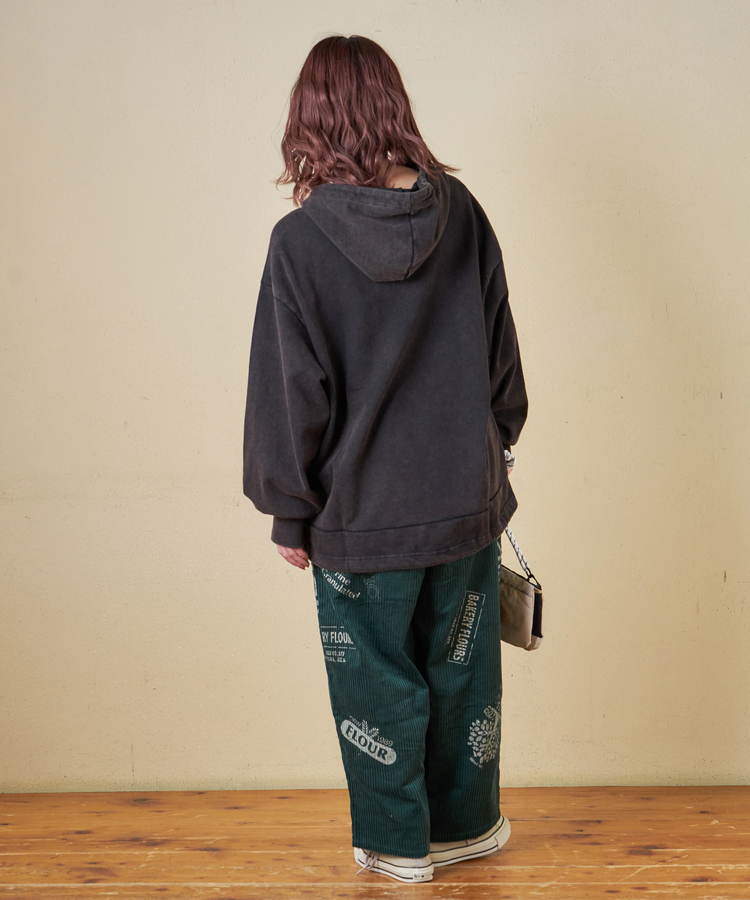 CUBE SUGAR(キューブシュガー) |【秋冬新作】パウダー加工 裏使い切替 モックネック パーカー