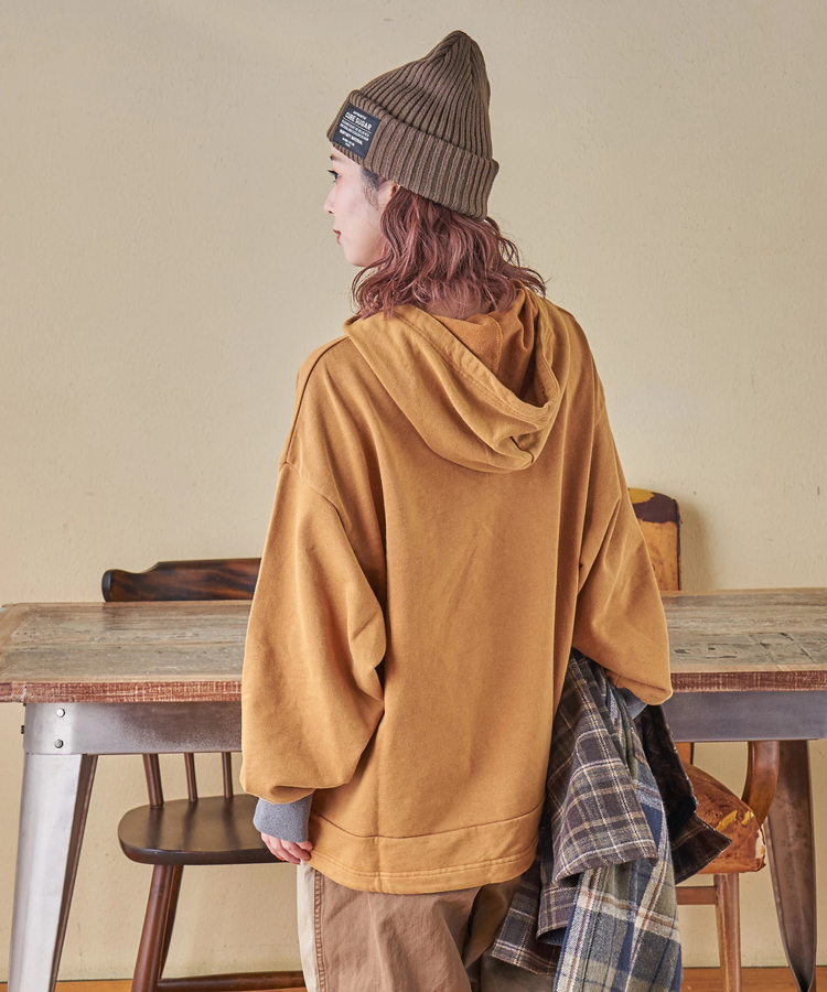 CUBE SUGAR(キューブシュガー) |【秋冬新作】パウダー加工 裏使い切替 モックネック パーカー