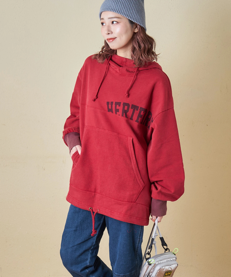 CUBE SUGAR(キューブシュガー) |【秋冬新作】パウダー加工 裏使い切替 モックネック パーカー