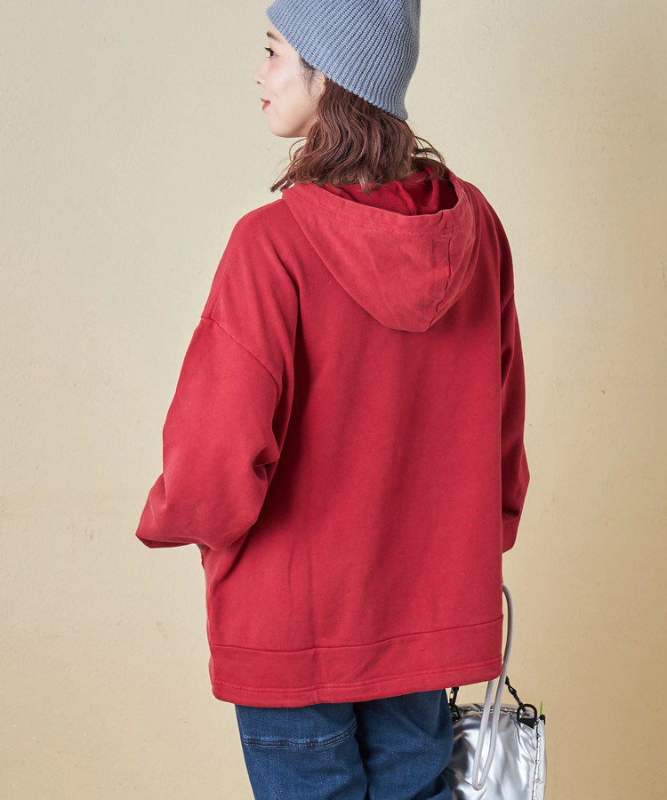 CUBE SUGAR(キューブシュガー) |【秋冬新作】パウダー加工 裏使い切替 モックネック パーカー