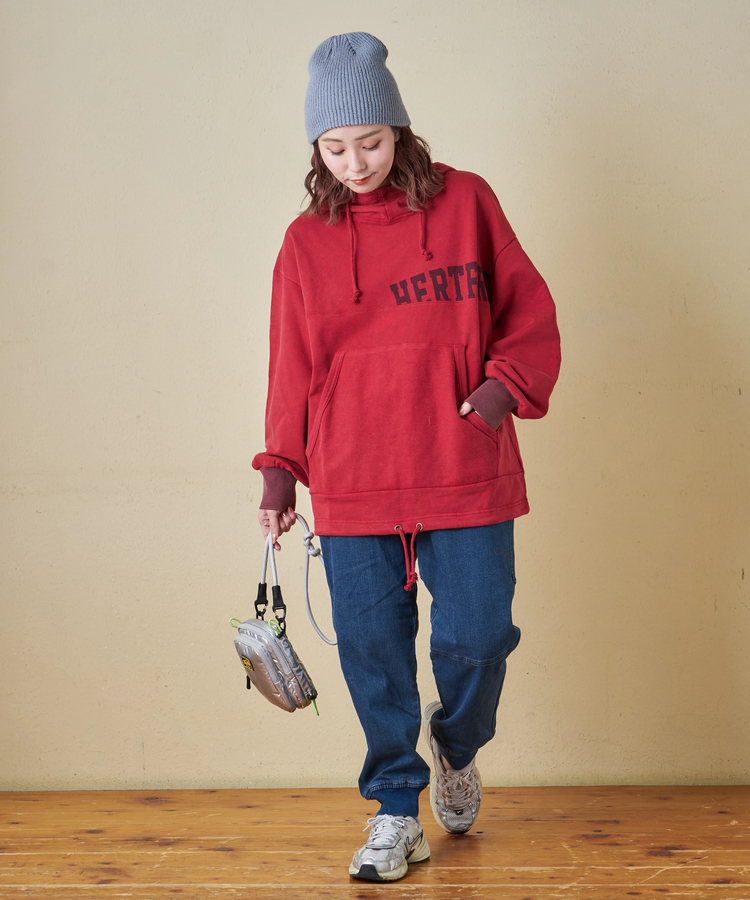 CUBE SUGAR(キューブシュガー) |【秋冬新作】パウダー加工 裏使い切替 モックネック パーカー