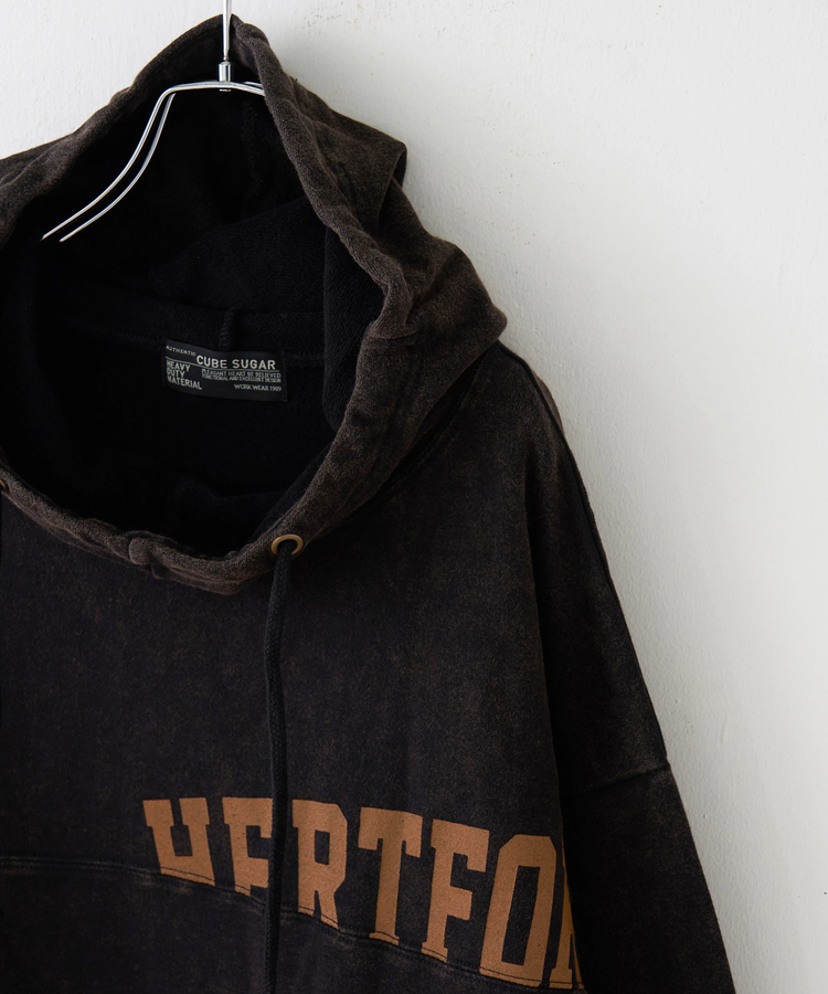 CUBE SUGAR(キューブシュガー) |【秋冬新作】パウダー加工 裏使い切替 モックネック パーカー
