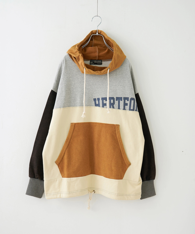 CUBE SUGAR(キューブシュガー) |【秋冬新作】パウダー加工 裏使い切替 モックネック パーカー