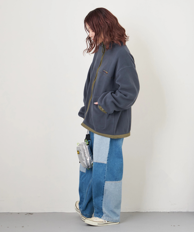 CUBE SUGAR(キューブシュガー) |【秋冬新作】フリース × ナイロン ジップアップ ブルゾン