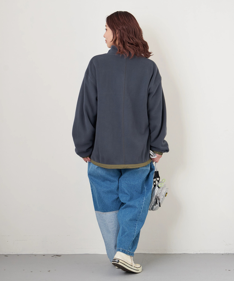 CUBE SUGAR(キューブシュガー) |【秋冬新作】フリース × ナイロン ジップアップ ブルゾン