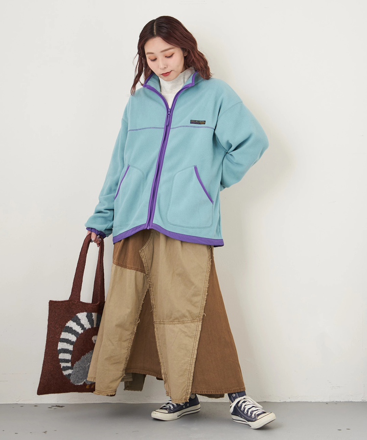 CUBE SUGAR(キューブシュガー) |【秋冬新作】フリース × ナイロン ジップアップ ブルゾン