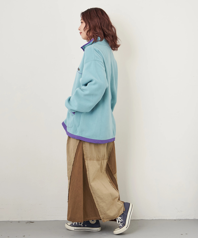 CUBE SUGAR(キューブシュガー) |【秋冬新作】フリース × ナイロン ジップアップ ブルゾン