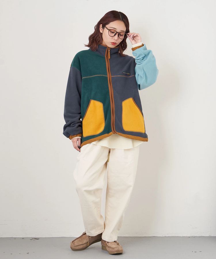 CUBE SUGAR(キューブシュガー) |【秋冬新作】フリース × ナイロン ジップアップ ブルゾン