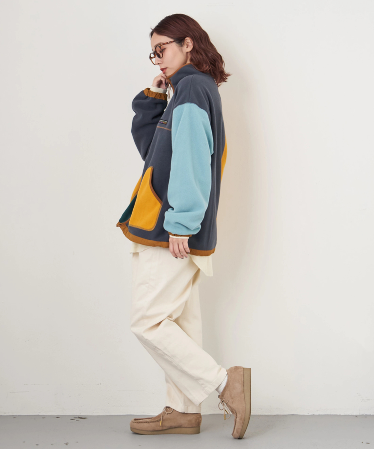 CUBE SUGAR(キューブシュガー) |【秋冬新作】フリース × ナイロン ジップアップ ブルゾン