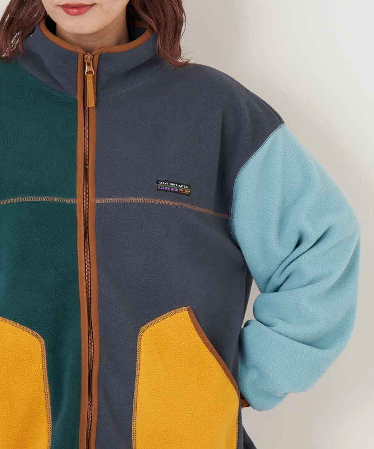 CUBE SUGAR(キューブシュガー) |【秋冬新作】フリース × ナイロン ジップアップ ブルゾン