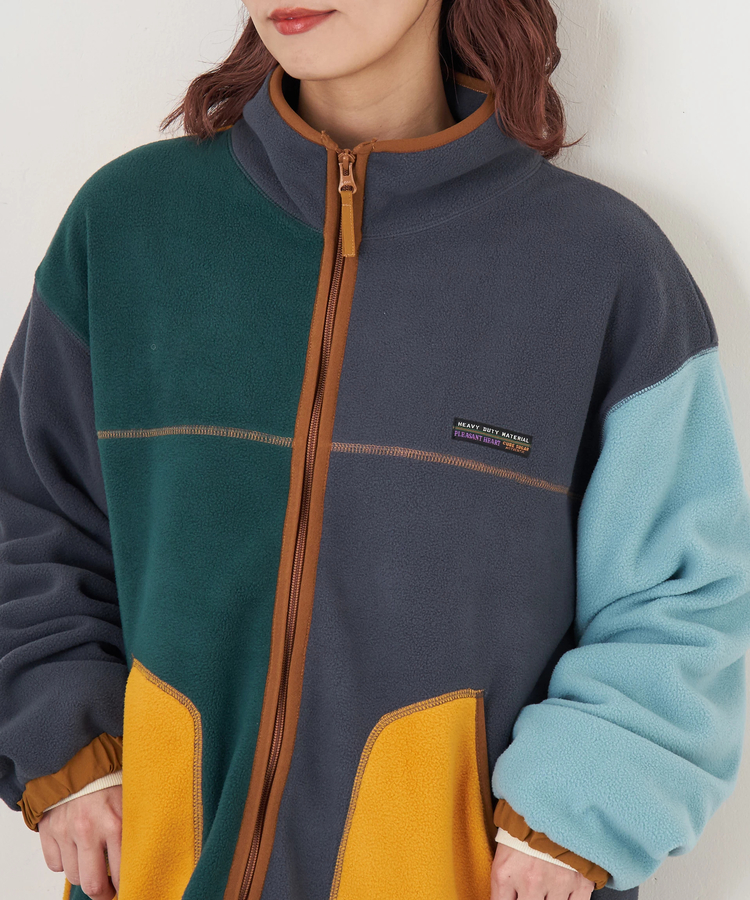 CUBE SUGAR(キューブシュガー) |【秋冬新作】フリース × ナイロン ジップアップ ブルゾン