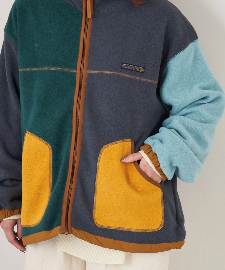 CUBE SUGAR(キューブシュガー) |【秋冬新作】フリース × ナイロン ジップアップ ブルゾン