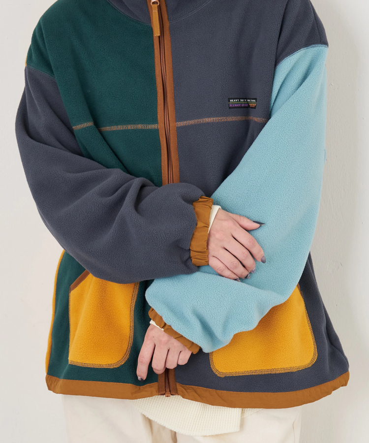 CUBE SUGAR(キューブシュガー) |【秋冬新作】フリース × ナイロン ジップアップ ブルゾン