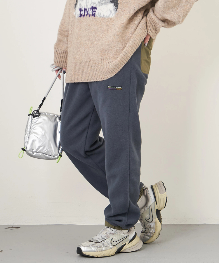 CUBE SUGAR(キューブシュガー) |【秋冬新作】フリース × ナイロン イージーパンツ