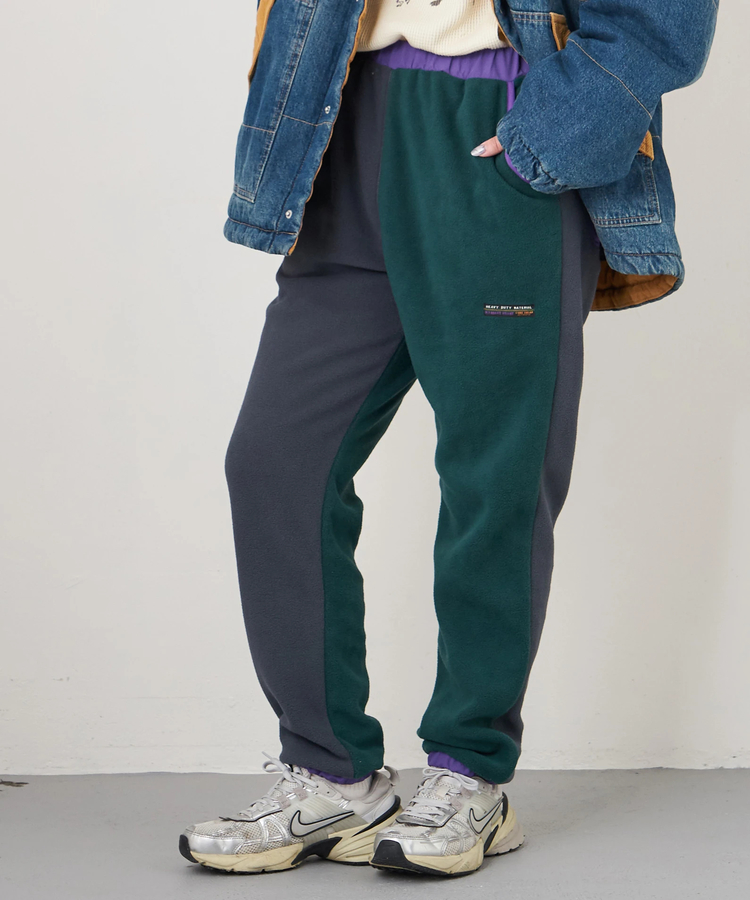 CUBE SUGAR(キューブシュガー) |【秋冬新作】フリース × ナイロン イージーパンツ