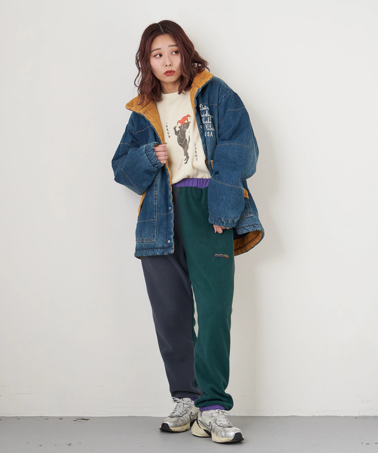 CUBE SUGAR(キューブシュガー) |【秋冬新作】フリース × ナイロン イージーパンツ