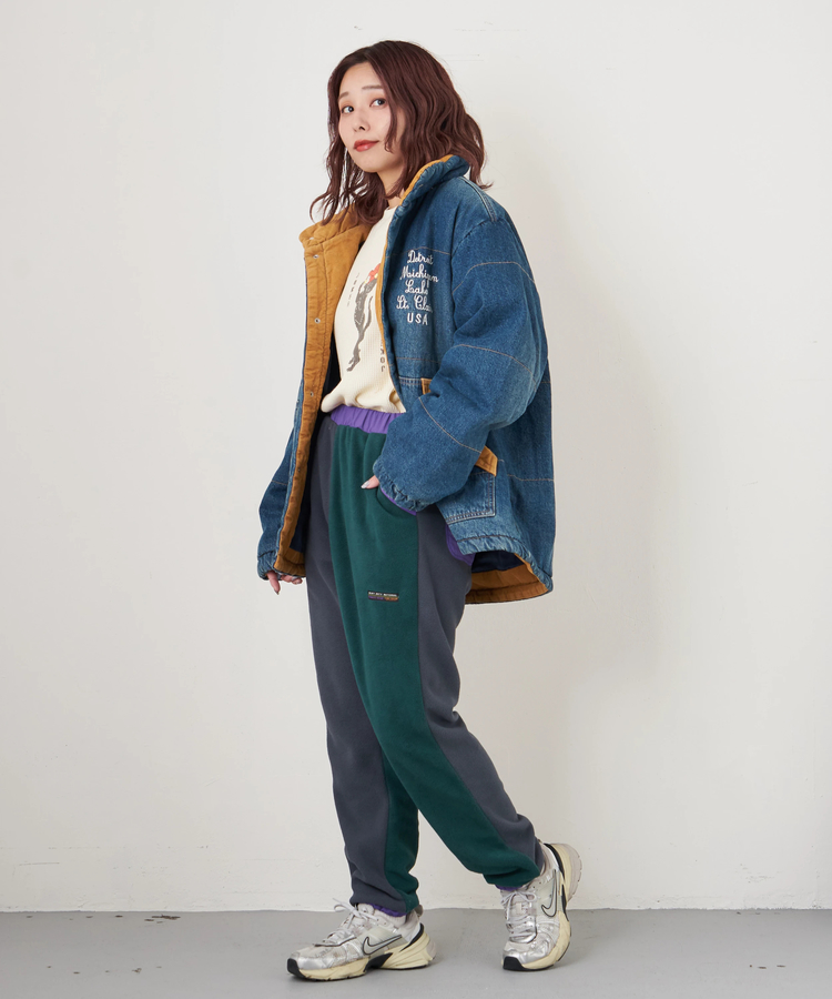 CUBE SUGAR(キューブシュガー) |【秋冬新作】フリース × ナイロン イージーパンツ