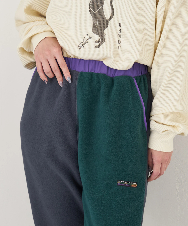 CUBE SUGAR(キューブシュガー) |【秋冬新作】フリース × ナイロン イージーパンツ