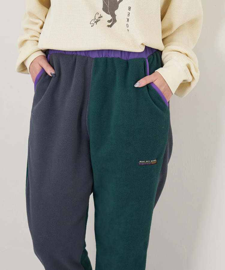 CUBE SUGAR(キューブシュガー) |【秋冬新作】フリース × ナイロン イージーパンツ