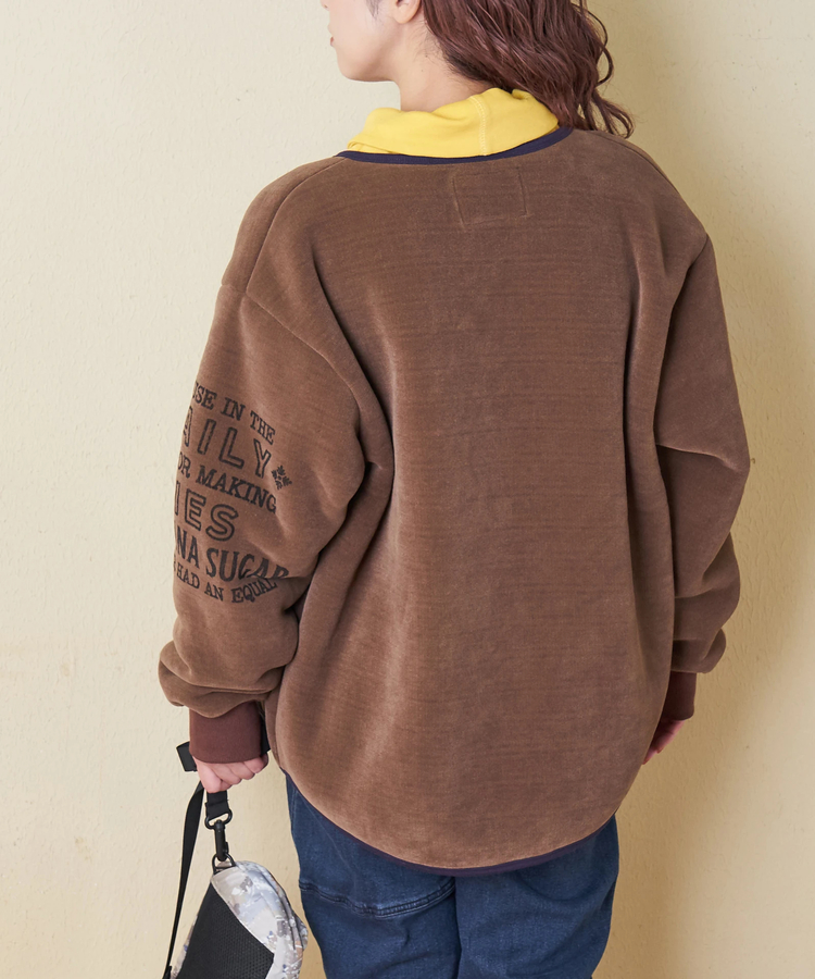 CUBE SUGAR(キューブシュガー) |【秋冬新作】裏ボア ベロア ノーカラー ジャケット