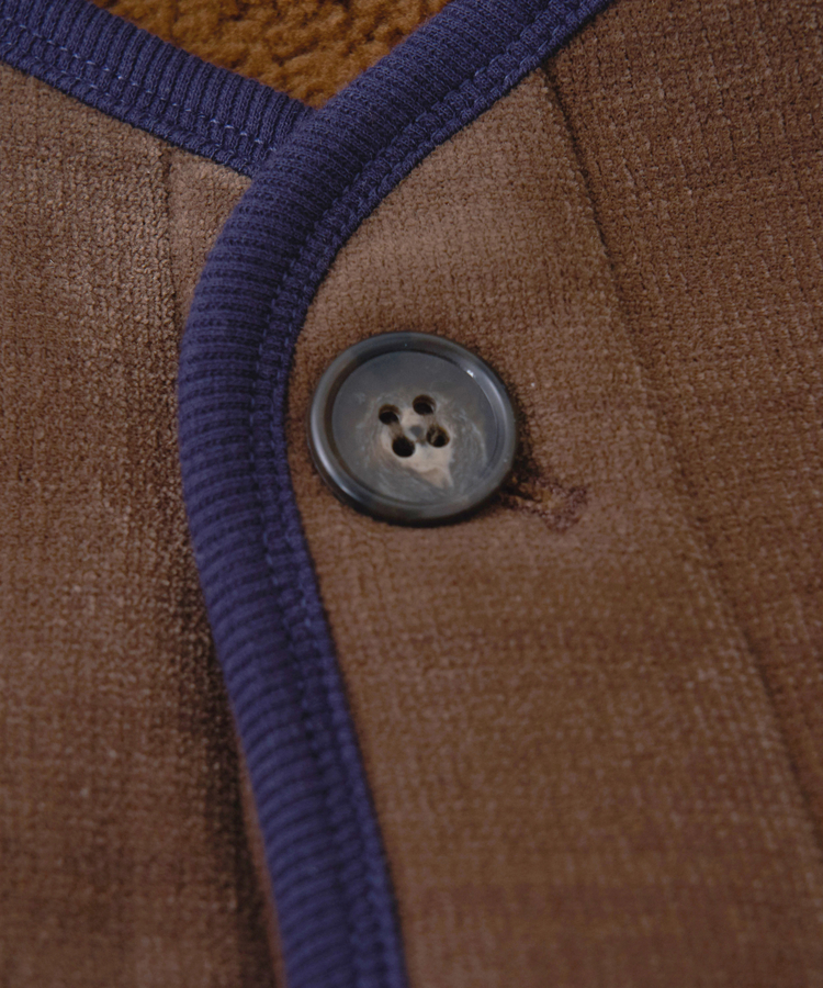 CUBE SUGAR(キューブシュガー) |【秋冬新作】裏ボア ベロア ノーカラー ジャケット