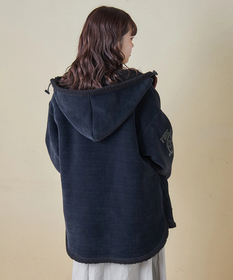 CUBE SUGAR(キューブシュガー) |【秋冬新作】裏ボア ベロア スピンドル ジップパーカー