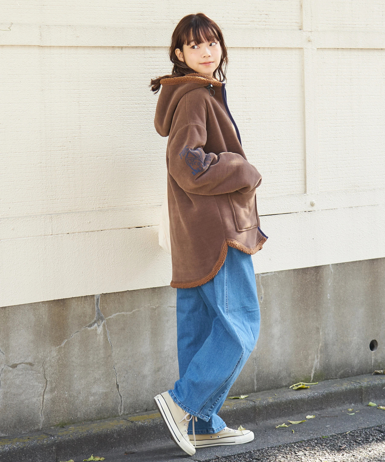 CUBE SUGAR(キューブシュガー) |【秋冬新作】裏ボア ベロア スピンドル ジップパーカー