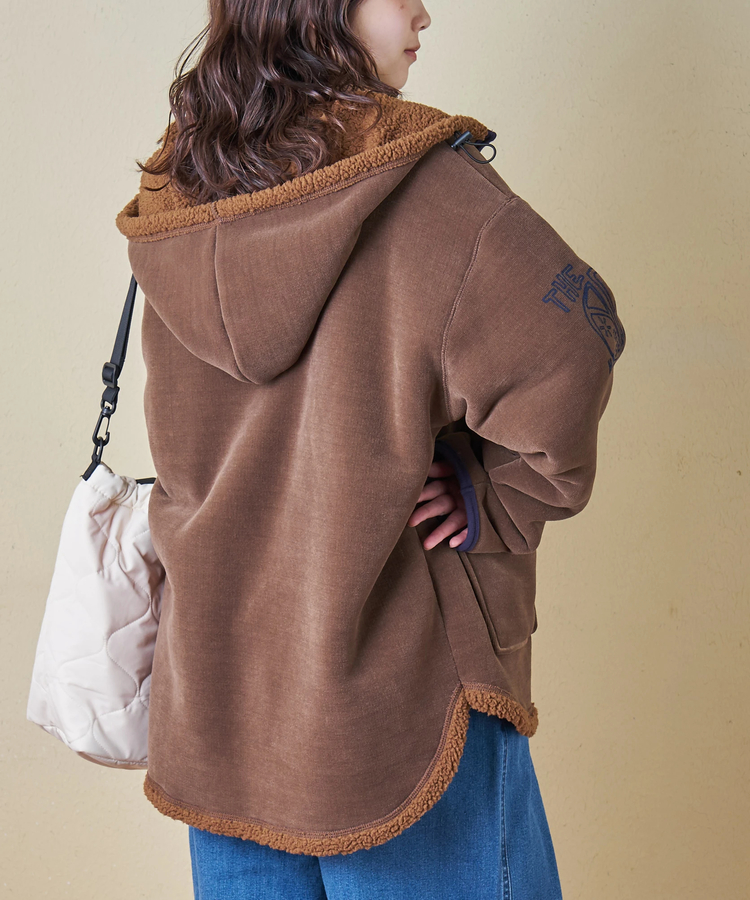 CUBE SUGAR(キューブシュガー) |【秋冬新作】裏ボア ベロア スピンドル ジップパーカー