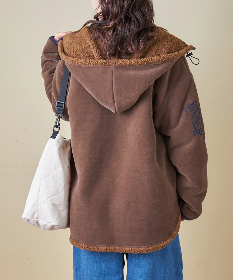 CUBE SUGAR(キューブシュガー) |【秋冬新作】裏ボア ベロア スピンドル ジップパーカー