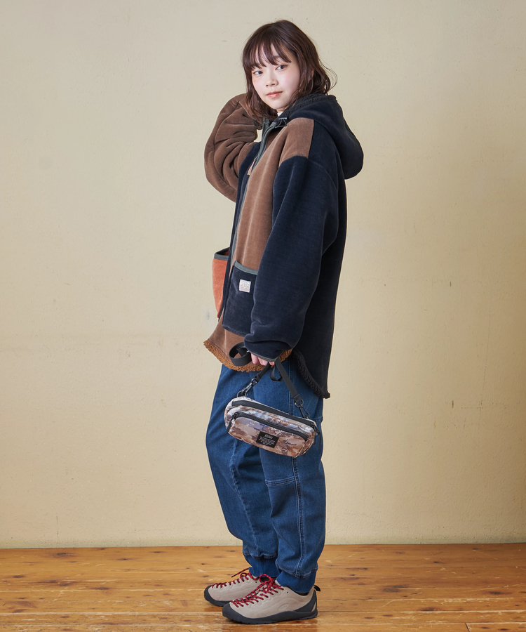 CUBE SUGAR(キューブシュガー) |【秋冬新作】裏ボア ベロア スピンドル ジップパーカー