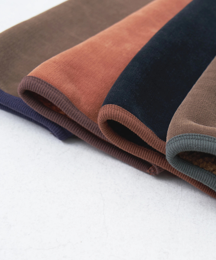 CUBE SUGAR(キューブシュガー) |【秋冬新作】裏ボア ベロア スピンドル ジップパーカー