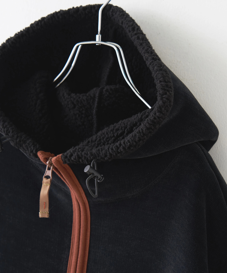 CUBE SUGAR(キューブシュガー) |【秋冬新作】裏ボア ベロア スピンドル ジップパーカー