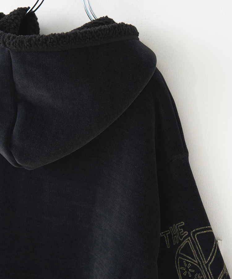 CUBE SUGAR(キューブシュガー) |【秋冬新作】裏ボア ベロア スピンドル ジップパーカー