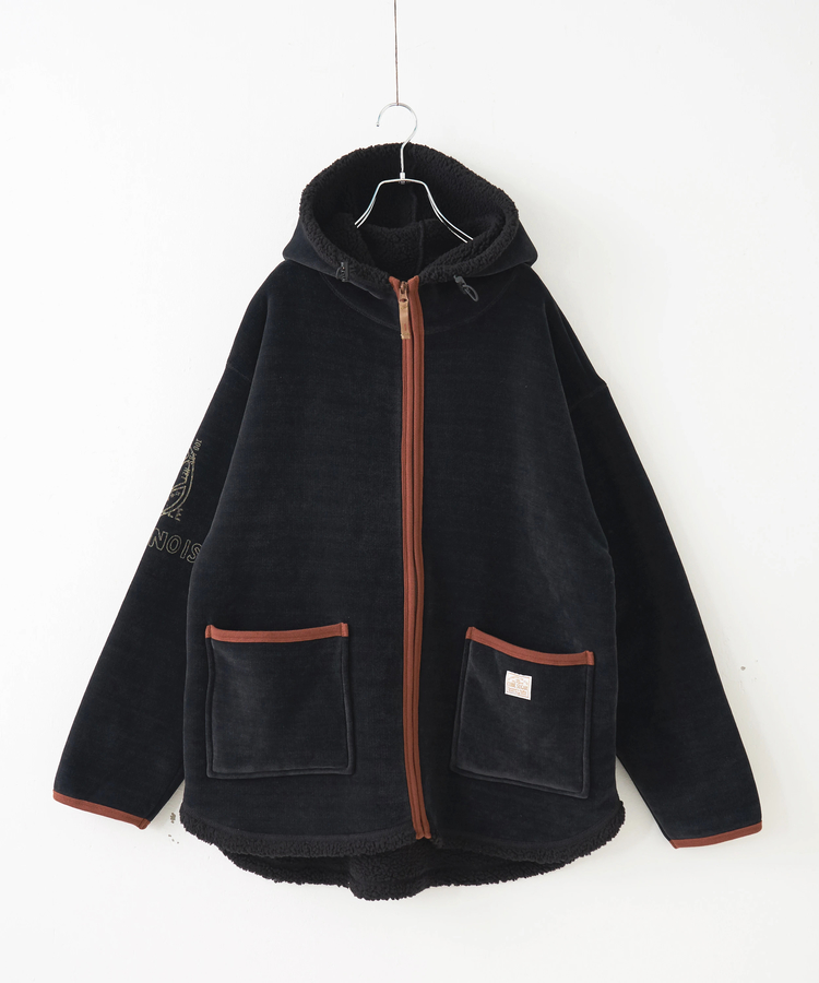 CUBE SUGAR(キューブシュガー) |【秋冬新作】裏ボア ベロア スピンドル ジップパーカー