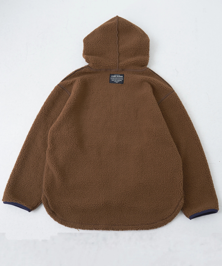 CUBE SUGAR(キューブシュガー) |【秋冬新作】裏ボア ベロア スピンドル ジップパーカー