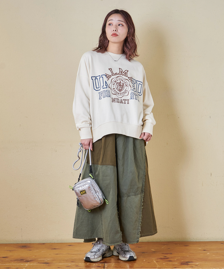 CUBE SUGAR(キューブシュガー) |【秋冬新作】30/10裏毛 リメイク風 ロゴプリント プルオーバー スウェット