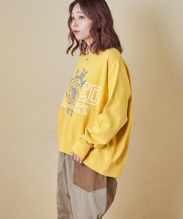 CUBE SUGAR(キューブシュガー) |【秋冬新作】30/10裏毛 リメイク風 ロゴプリント プルオーバー スウェット